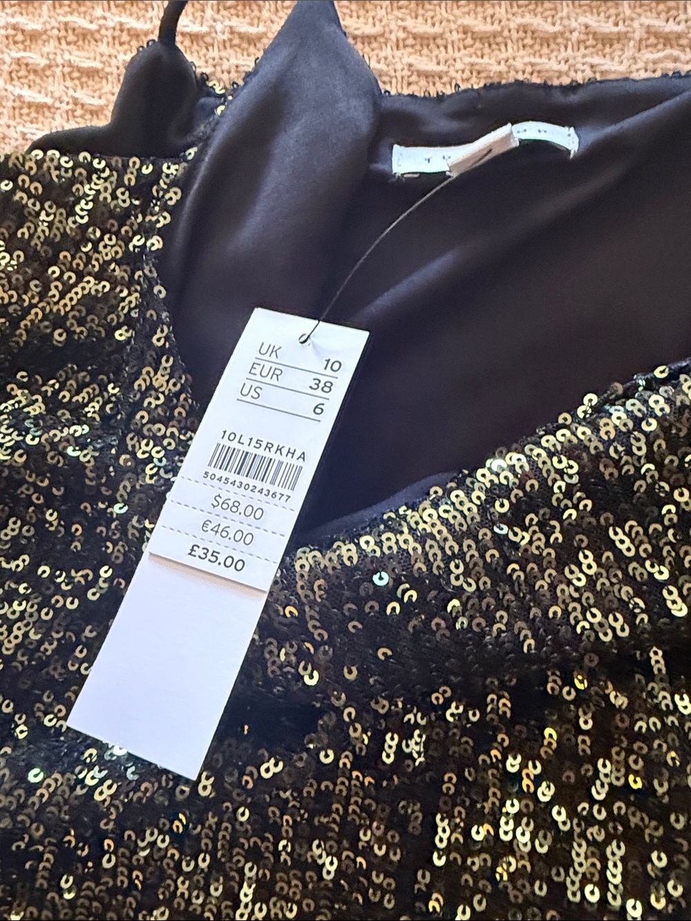 Topshop Dark Green Sequin Midi Dress - Picture 9 of 10